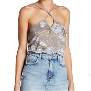 Wild Pearl Floral Braided Top NWT Large